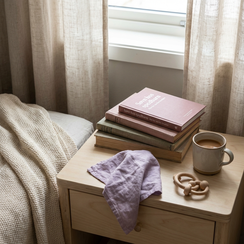 Far som bærer sovende baby